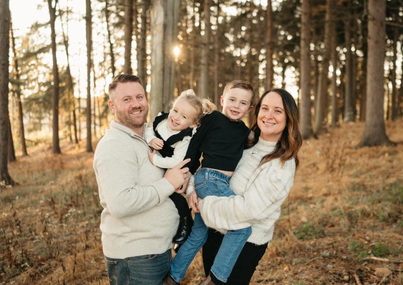 Brianne and her family, including her husband, son and daughter.